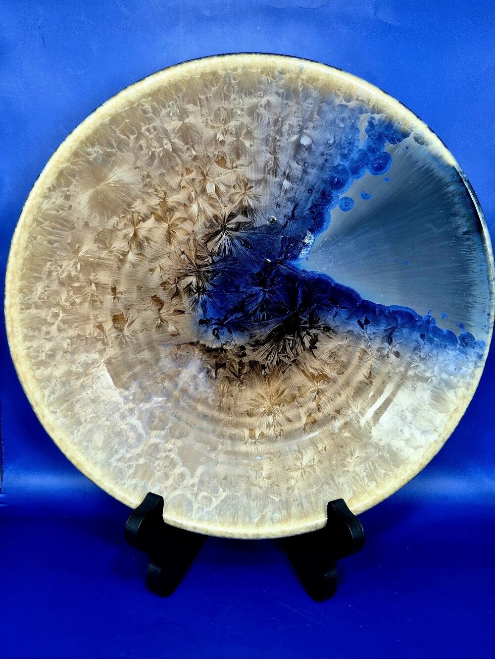 Vintage Bill Campbell Crystalline Glaze Pottery 10.75" Plate Bowl Wall Plaque